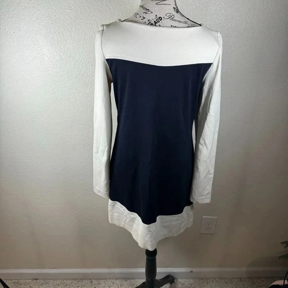 Milly Of New York Womens Mini Dress Nvy Blue/White Long Sleeve Color Block Sz M - Picture 3 of 8
